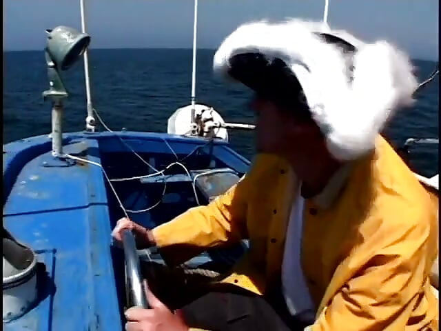 Fat lifeguard redhead gets pounded by a fit stud on board a ship