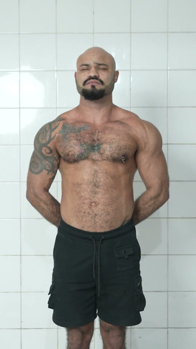 Hairy Bodybuilder Is Used as a Slave - Part 1