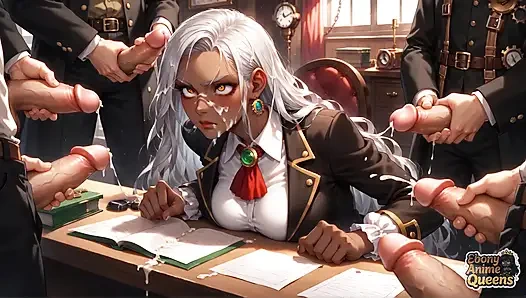 Cewek semok kulit hitam dominan ini didominasi sama besar pria kulit hitam!