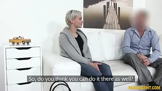 Fake Agent - Model Shows off Her Best Moves on the Desk