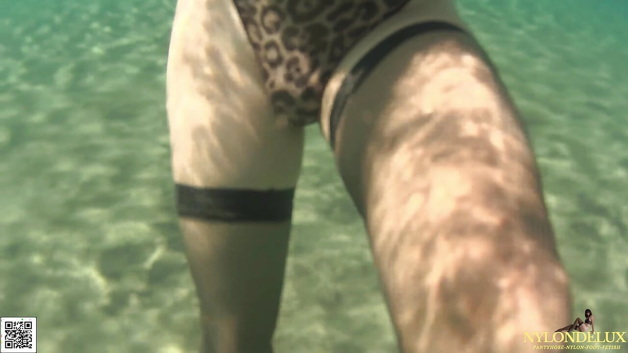bodysuit and stocking tease under the sea