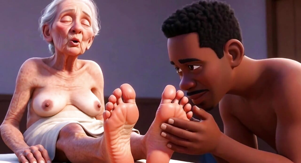 Elderly Granny Getting Feet Oiled & Licked - Sole Licking Pleasure