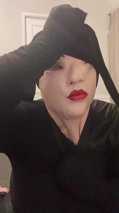 Rubber Doll Mask Encased Orgasm