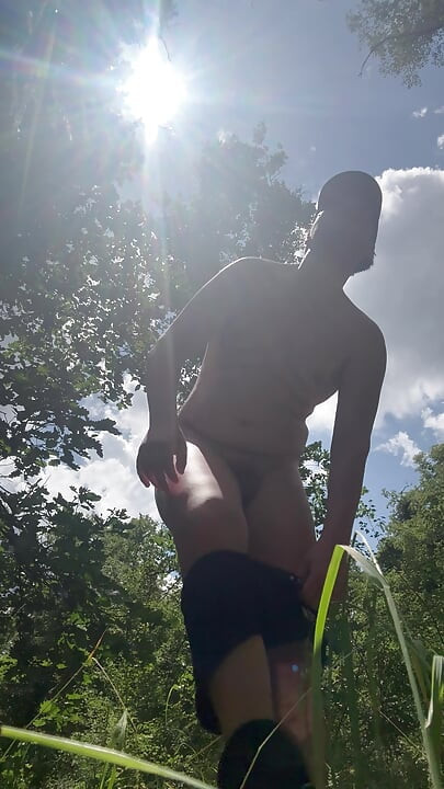 He jerks off in the public forest