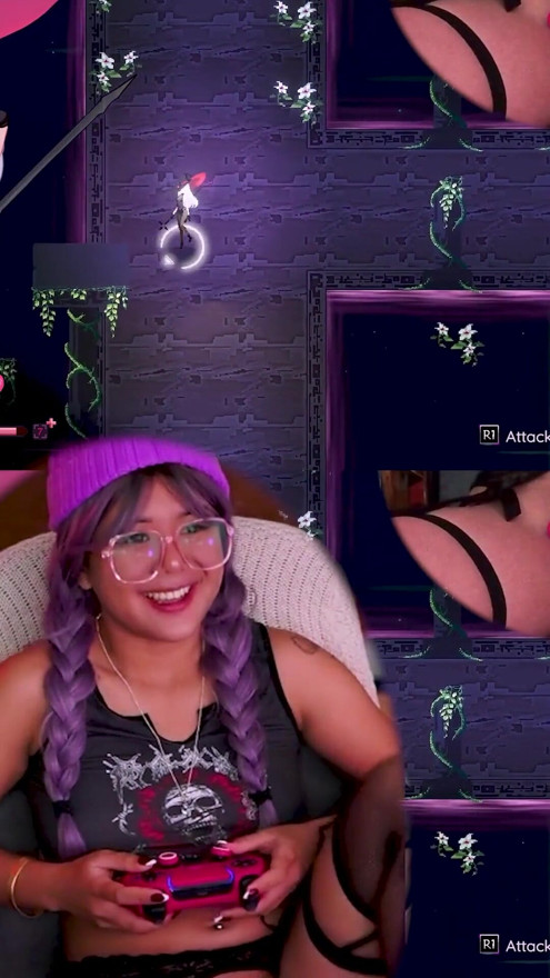 CUTE PURPLE HAIRED GIRL TRIES TO BEAT HENTAI BOSS FIGHT | Clip 2