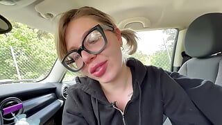 BLOWJOB IN THE CAR AFTER A HARD WORKOUT AT THE GYM