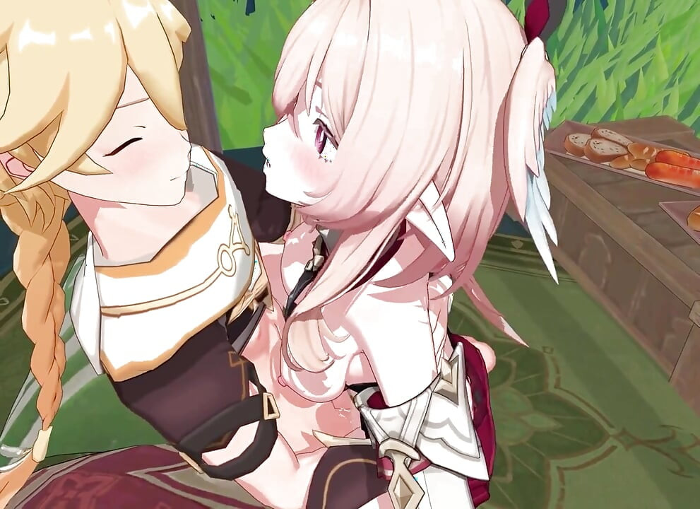 Genshin impact - linnea aether ile açık havada seks - hentai 3d animasyon
