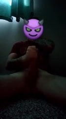 Horny Tattooed Guy masturbating and Chocking Til Cum