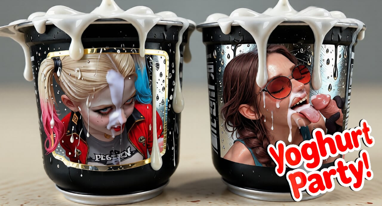 Yoghurt Party Vol. 1: Psycho Harley & Classic Lara POV (Deepthroat, Facial, AI Animation)