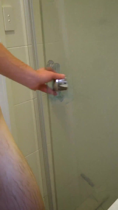 Spy on this uncut redhead cock exposed in the shower | Clip 1
