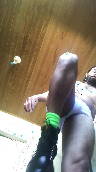 Trying Out New Swim Trunks and Boots. Exercises and Stretches.