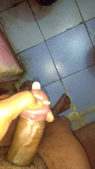Cumming while wearing a condom