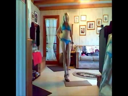 Blonde sexy girl dance