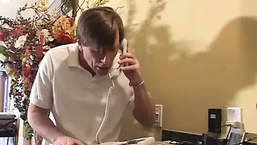 Small breast Asian babysitter seduces then fucks horny old man in bed