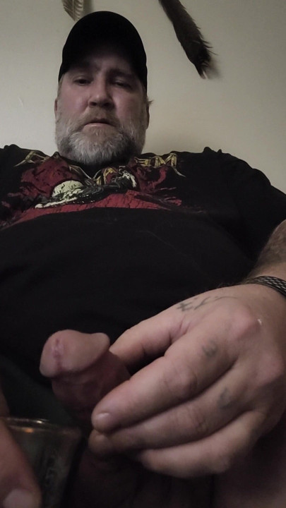 Daddy eats his load!