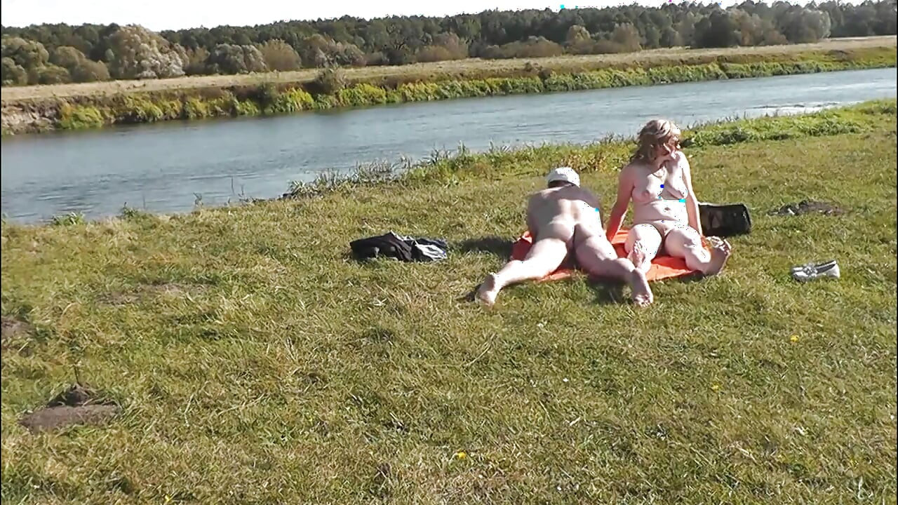 My wife and lover sunbathing naked on wild beach and fucking doggystyle. Naked in public Nudists Naturists Outdoor Outside Sex