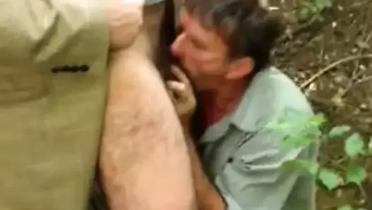 Dirty old man Suckin Cock in the woods
