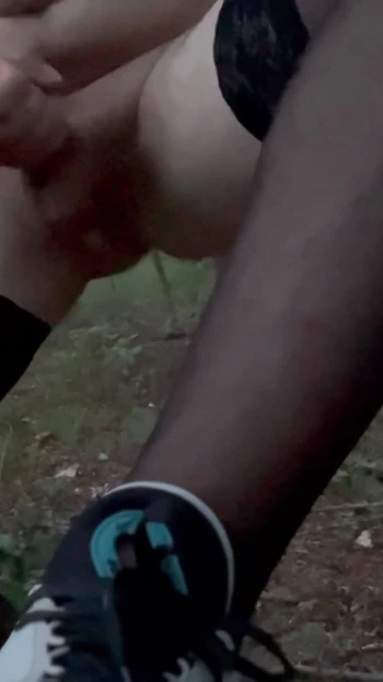 Iconic moment from "Teen boy show body in pantyhose in forest night masturbate"