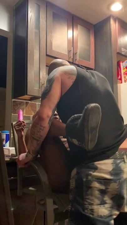 Fucking off in the kitchen