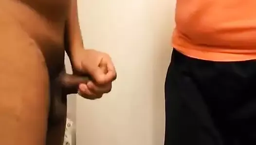 Chubby chick talked into letting black man fuck her face