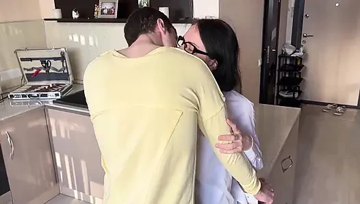 Double Penetration of a Friend's Wife - Young Wife Cums From Two Trunks and Gets Facial
