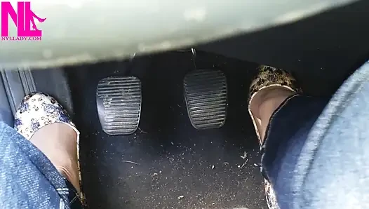 Pedal Pumping in Flowered Flats