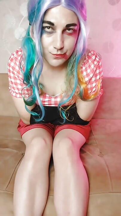 Harley Quinn Femboy Cosplay Model Crossdresser