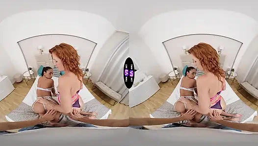 Возбужденные подружки удивляют своего мужчину сексом в тройничке - Tmwvrnet