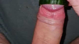 Horny cucumber play sloppy