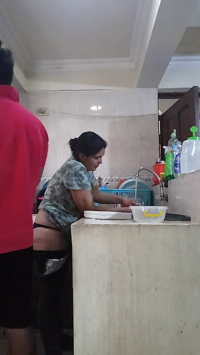 Sexy latina seks in de keuken