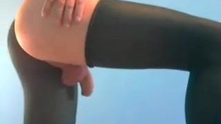 Femboy Jerks and plays in pantyhose part 2
