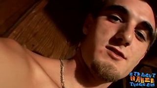 Two straight thugs jack off their fat cocks and cum