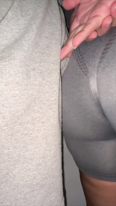 She Lets a Stranger Touch Her Ass and She Grabs His Hard Cock