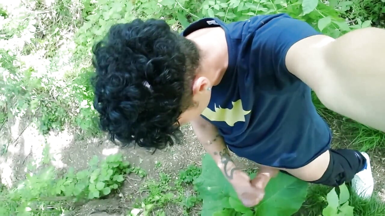 야외에서 사정 - 다른 각도, 아래에서 보기, 콘돔 카메라 렌즈에 사정