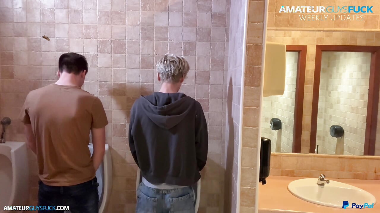 Naughty boys love public bathrooms