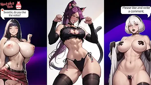 Kompilasi hentai 2d dengan jalang kotor Yoruichi