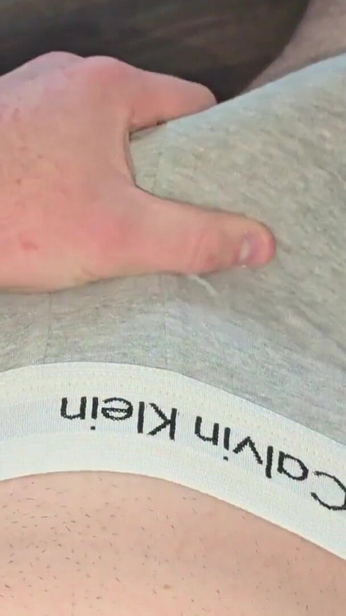 Pulling down the Calvin waistband inch by inch – throbbing cock finally free | Clip 2