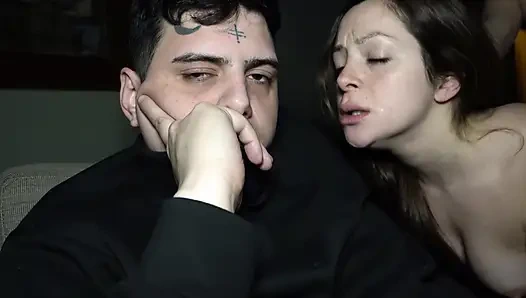 Luchiibb fucks her boyfriend's best friend next to the fat cuckold! CREAMPIEv