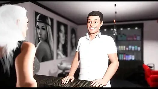 70-летняя женщина, сексуальная и молодая парикмахер