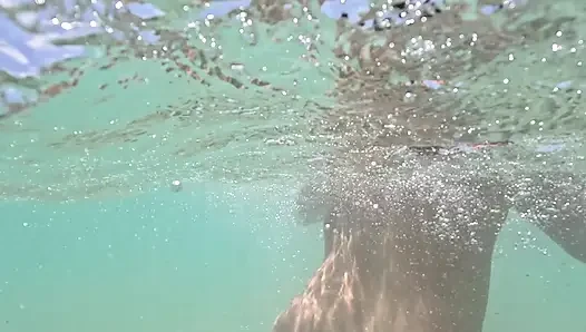 Naked Paradise -Underwater play with naked girl
