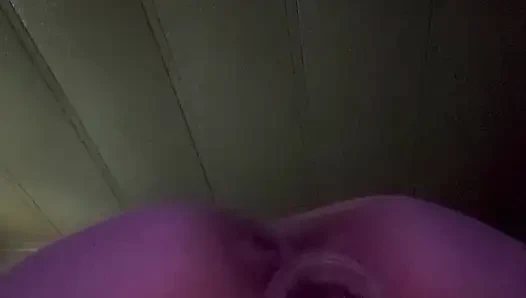 Orgasm forces dildo out of this tight bent over pussy