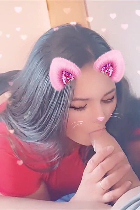 Girlfriend Sucking Cock with Snap Filter