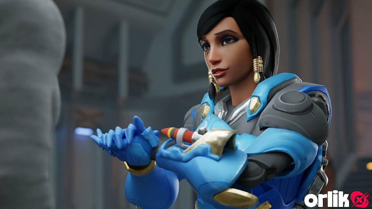 Overwatch'tan pharah - spor salonu eğitimi seansı sakso ve yüze boşalma ile vahşi anal sikiş 3 boyutlu animasyon