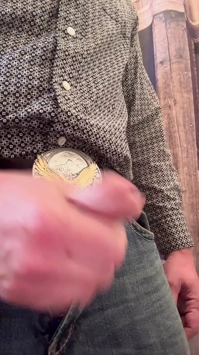 Cowboy solo masturbation