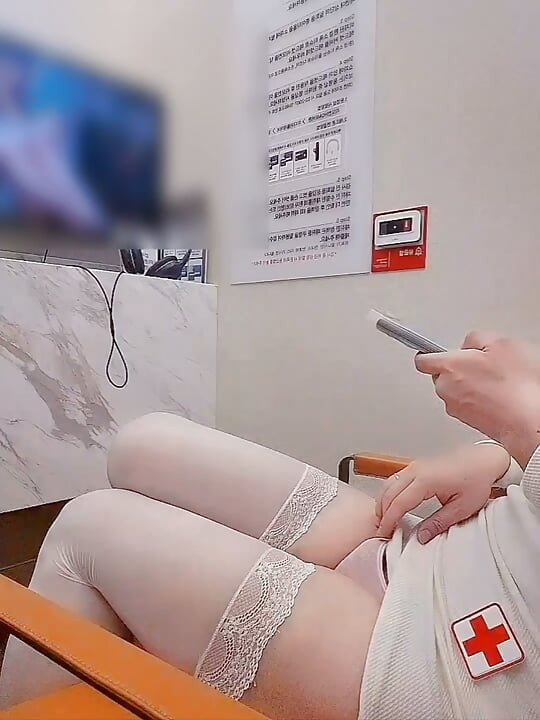 Nurse at Semen Test Room. I went to real urology clinic with a nurse costume and helped myself cumming so much.