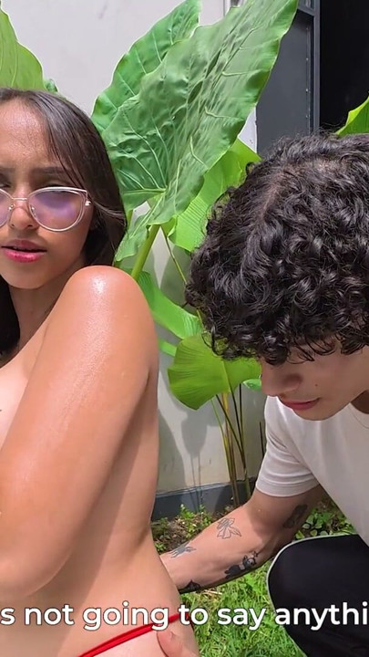 Busty Colombian woman cheats on her husband with the pool cleaner | Clip 1