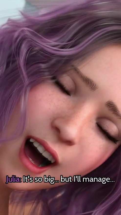 Büyük memeli bakire bir genç kız büyük beyaz yarakla ilk kez seks yapıyor anime porno oyunu | Klip 1