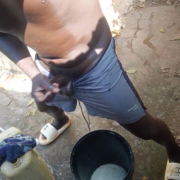 Guy From Africa Hides in Neighbors Outdoor Bathrooms Then Releases Massive Cumshots