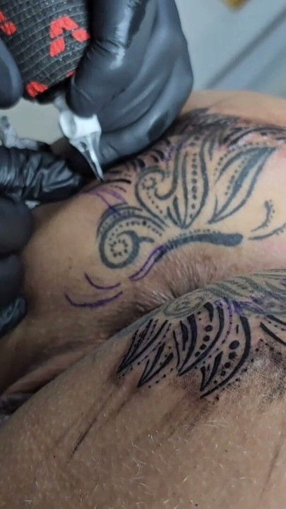 MODIFYING THE TATTOO AROUND MY ASS NOW IT IS BIGGER THAN BEFORE | Clip 2