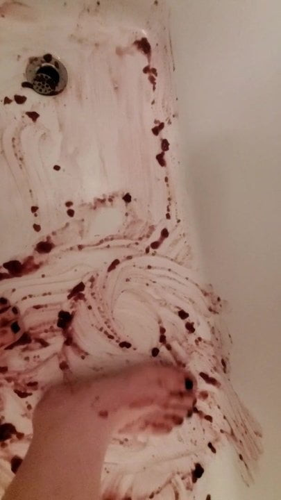Stepping in and covering my feet in jelly